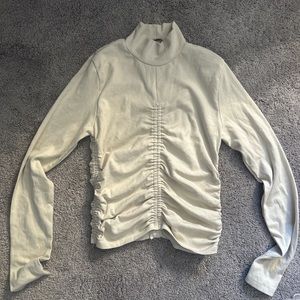 Zara Scrunched Long Sleeve Turtle Neck Shirt Large
